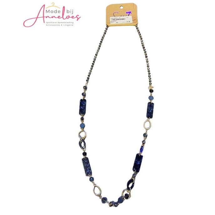 Sweet7 Ketting lang blokken 101224807 Blauw Sweet7 Ketting lang blokken 101224807 Blauw